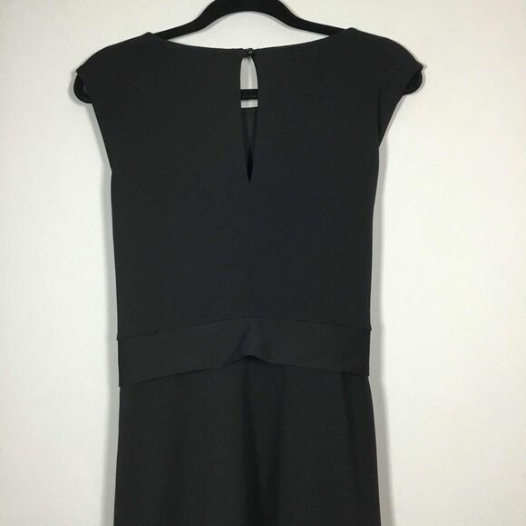 First Love Black Classic Minimalist Asymmetrical Tied Waist Party Mini Dress 1X - Picture 6 of 7